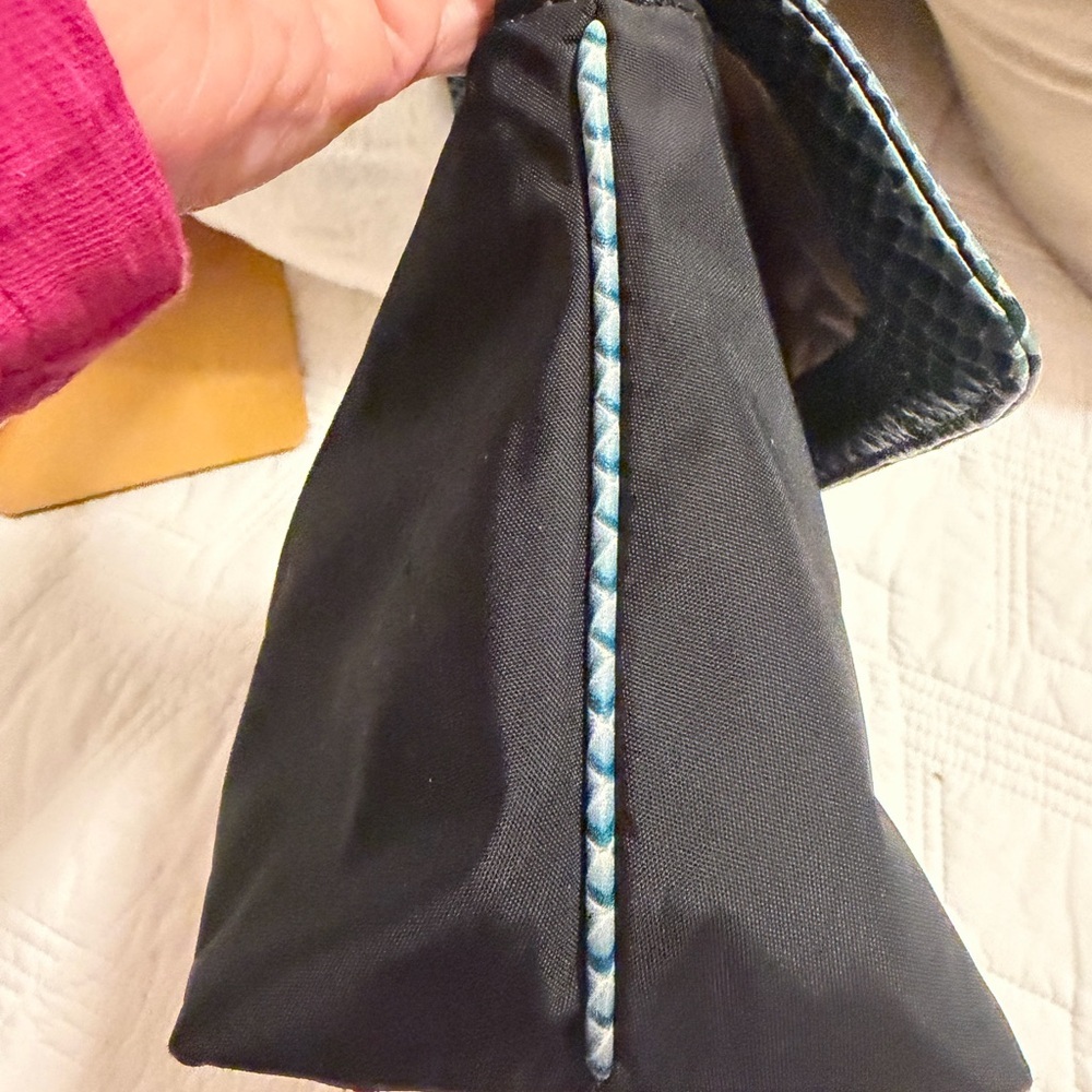 Kate Spade Y2K Black and Teal Mini Shoulder Bag 10x6 - Picture 6 of 11